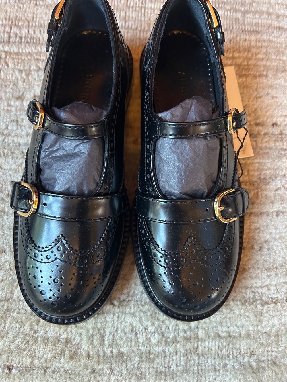 Sandro Multi-Buckle Mary Jane Loafers, Black, Wing Tip, Size 37FR, 7US MSRP $520 - Picture 7 of 11